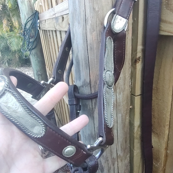 Vintage Leather Horse Show Halter with Matching Lead - Picture 8 of 13